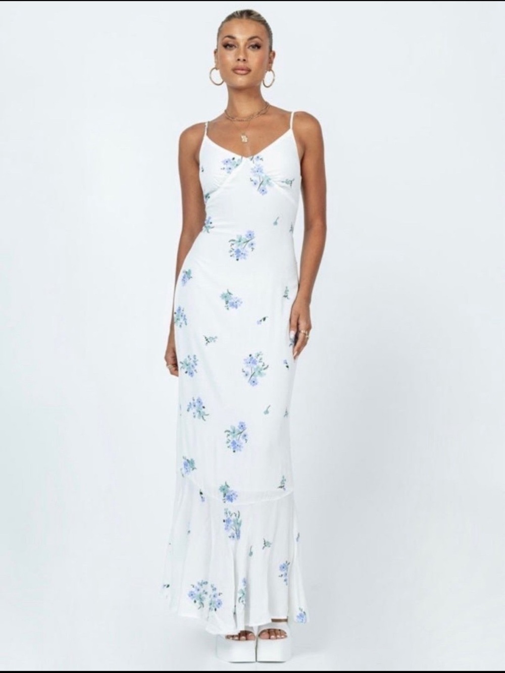 Princess Polly Sing Along Maxi Dress Blue/White